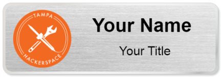 Custom name badges for Tampa Hackerspace
