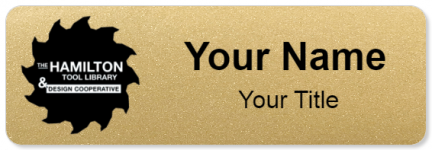 Custom name badges for The Hamilton Tool Library