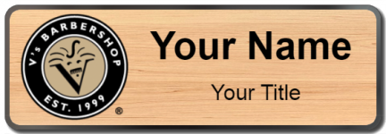 Custom name badges for Vs Barbershop