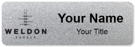 Custom name badges for Weldon Barber