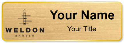 Custom name badges for Weldon Barber