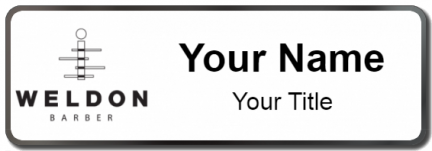 Custom name badges for Weldon Barber