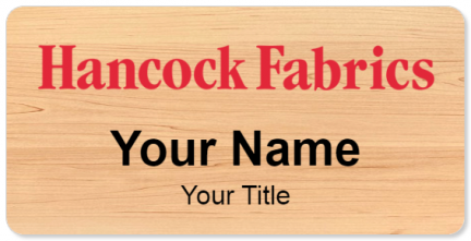 Custom name badges for Hancock Fabrics