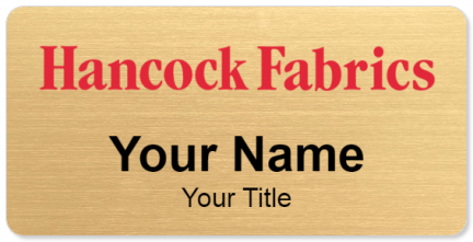 Custom name badges for Hancock Fabrics