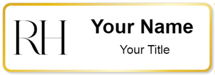 Custom name badges for Restoration Hardware