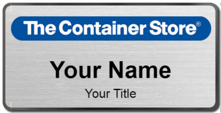 Custom name badges for Container Store