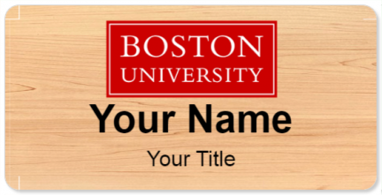 Custom name badges for Boston University