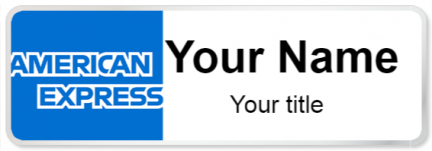 Custom name badges for American Express