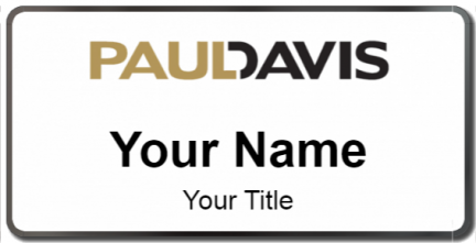 Custom name badges for Paul Davis
