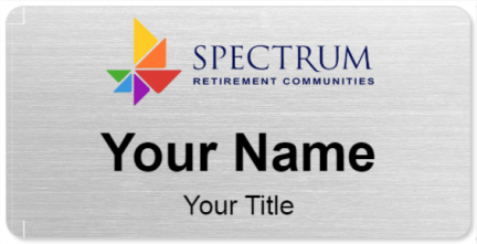 Custom name badges for Spectrum Retirement