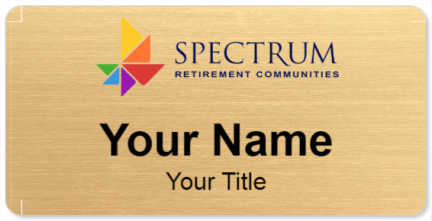 Custom name badges for Spectrum Retirement