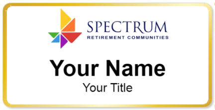 Custom name badges for Spectrum Retirement