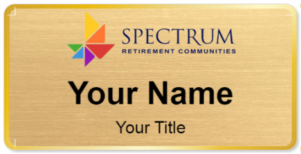 Custom name badges for Spectrum Retirement