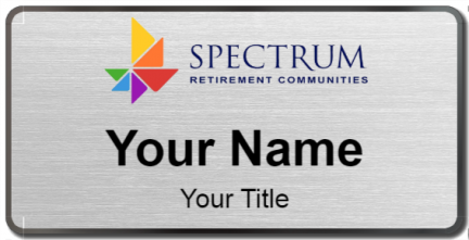 Custom name badges for Spectrum Retirement