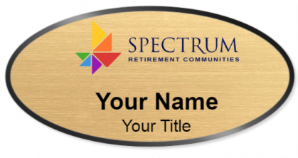 Custom name badges for Spectrum Retirement