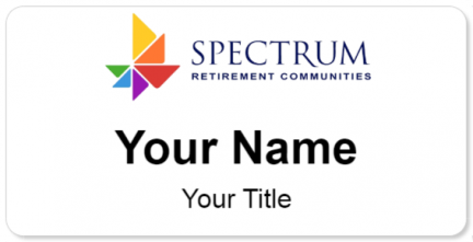 Custom name badges for Spectrum Retirement