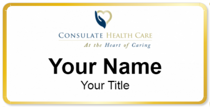 Custom name badges for Consulate Health Care