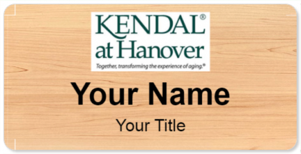 Custom name badges for Kendal at Hanover