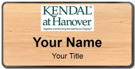 Custom name badges for Kendal at Hanover