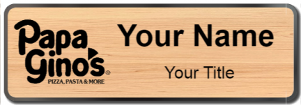 Custom name badges for Papa Ginos