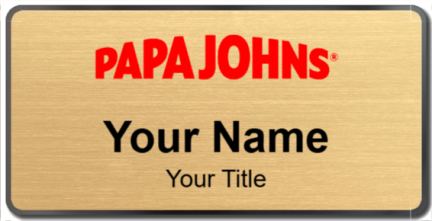 Custom name badges for Papa Johns