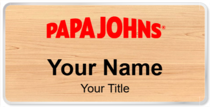 Custom name badges for Papa Johns