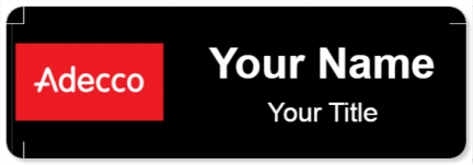 Custom name badges for Adecco