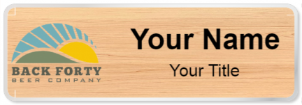 Custom name badges for Back Forty Beer Company