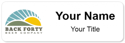 Custom name badges for Back Forty Beer Company