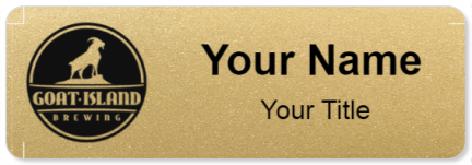 Custom name badges for Goat Island Brewing