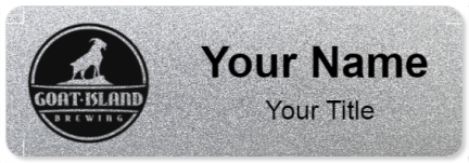 Custom name badges for Goat Island Brewing