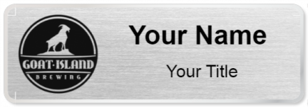 Custom name badges for Goat Island Brewing