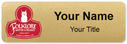 Custom name badges for Folklore Brewing and Meadery