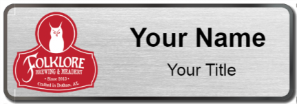 Custom name badges for Folklore Brewing and Meadery