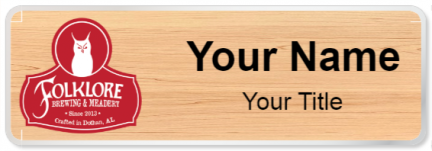 Custom name badges for Folklore Brewing and Meadery