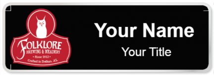 Custom name badges for Folklore Brewing and Meadery