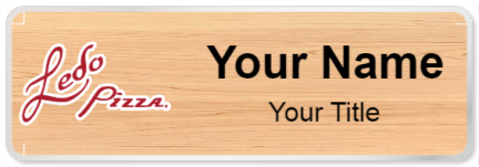 Custom name badges for Ledo pizza