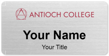 Custom name badges for Antioch College