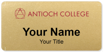 Custom name badges for Antioch College