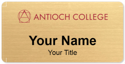 Custom name badges for Antioch College