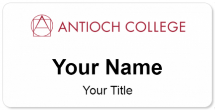 Custom name badges for Antioch College