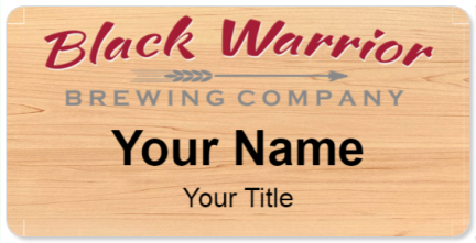 Custom name badges for Black Warrior Brewing Company