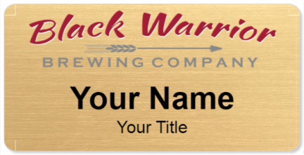 Custom name badges for Black Warrior Brewing Company