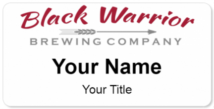 Custom name badges for Black Warrior Brewing Company