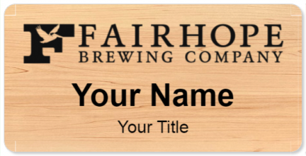 Custom name badges for Fairhope Brewing Company