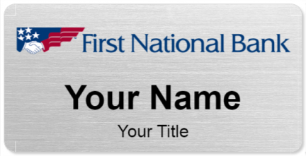 Custom name badges for First National Bank