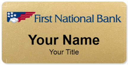 Custom name badges for First National Bank