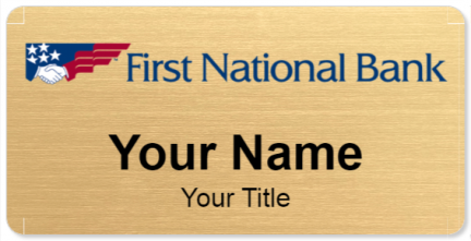 Custom name badges for First National Bank