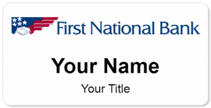 Custom name badges for First National Bank
