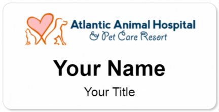 Custom name badges for Atlantic animal hospital & pet care resort